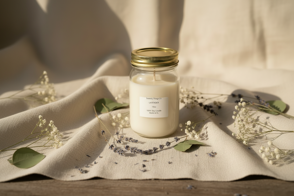 Lavender Soy Wax Candle Hero