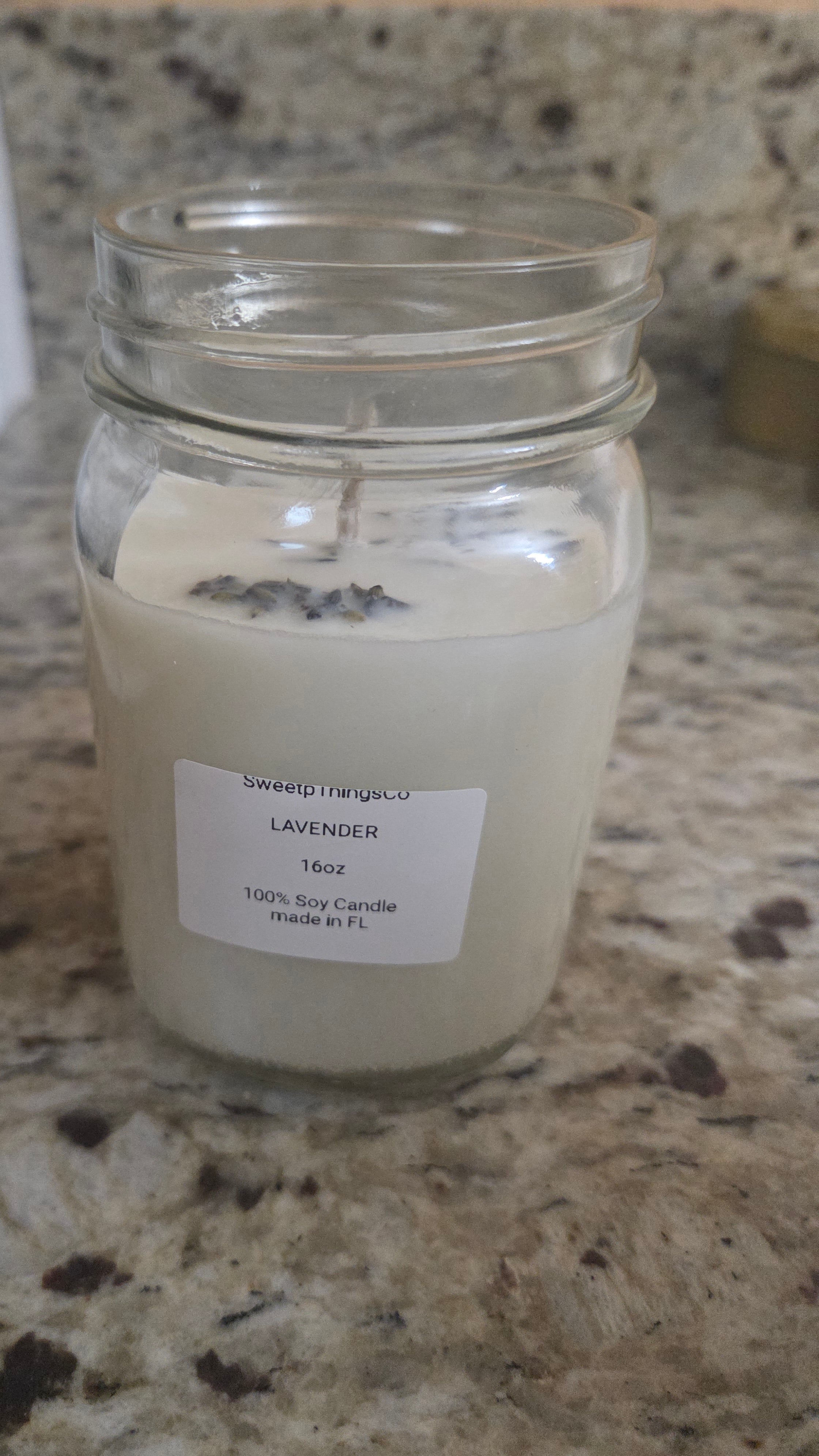 16oz Lavender Soy Wax Candle (1-lb) Glass Jar