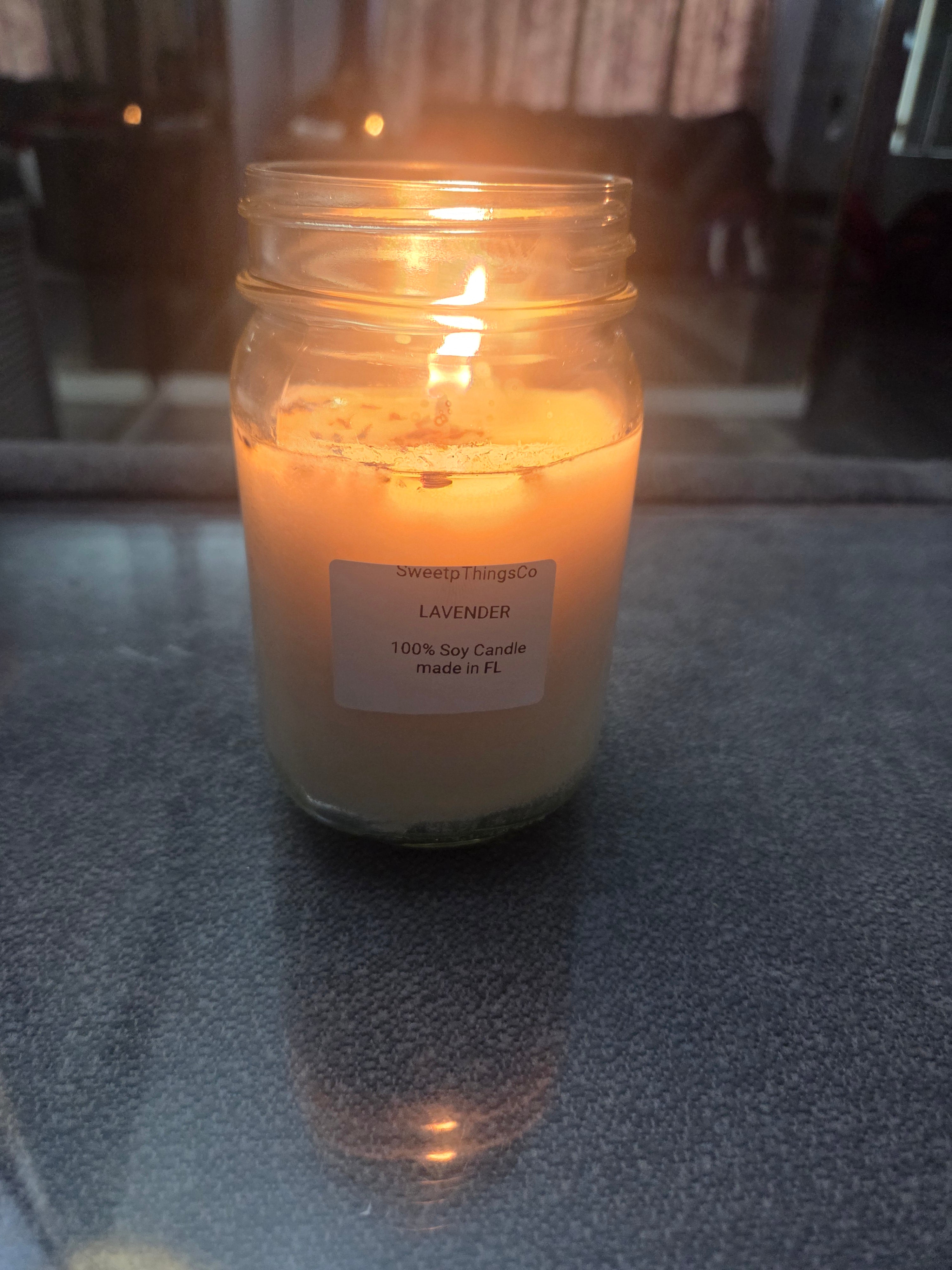16oz Lavender Soy Wax Candle (1-lb) Glass Jar