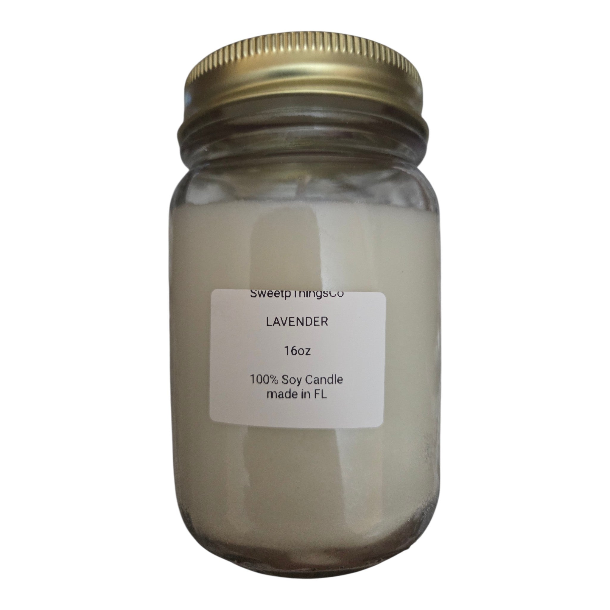 16oz Lavender Soy Wax Candle (1-lb) Glass Jar