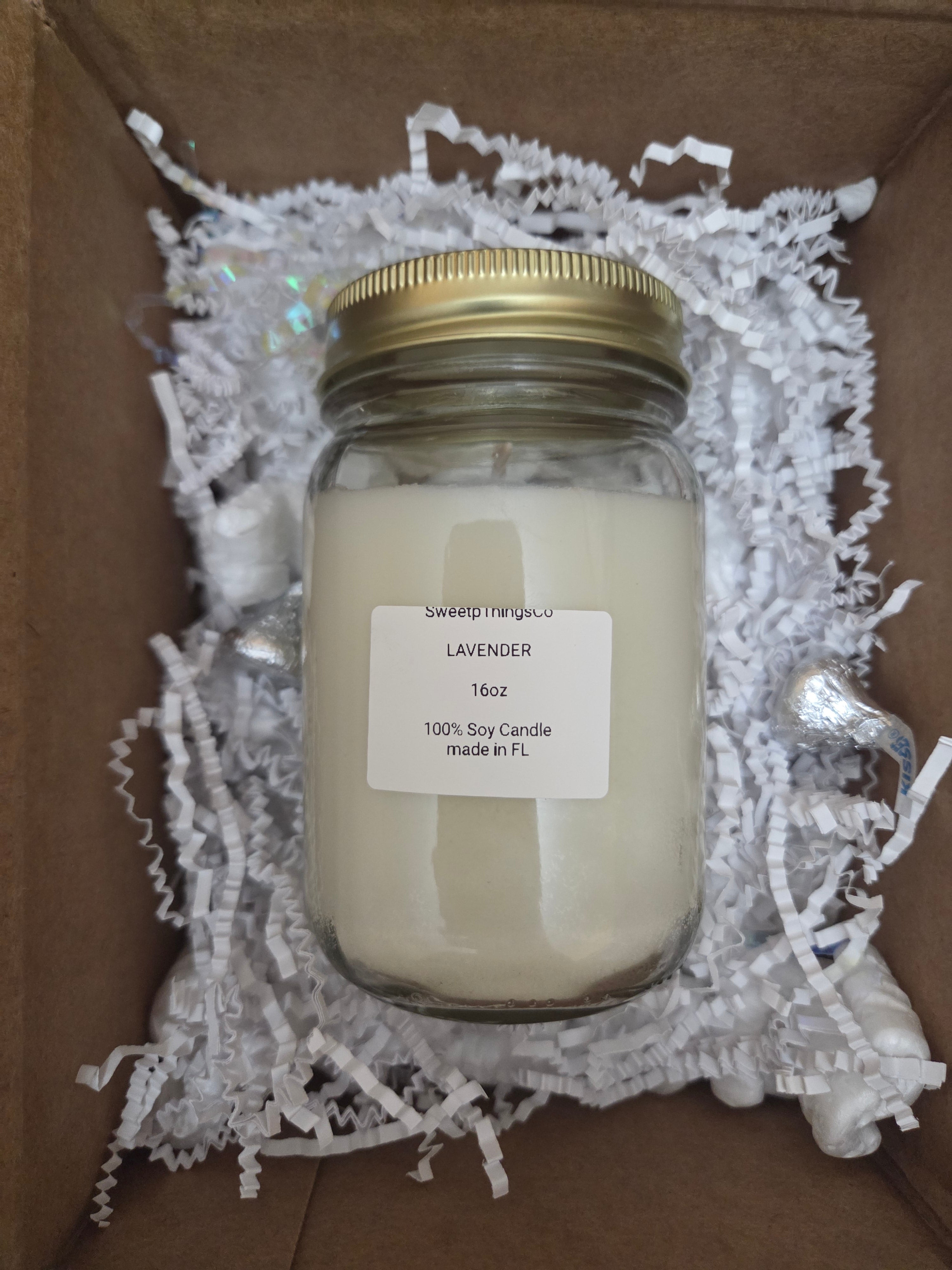 16oz Lavender Soy Wax Candle (1-lb) Glass Jar
