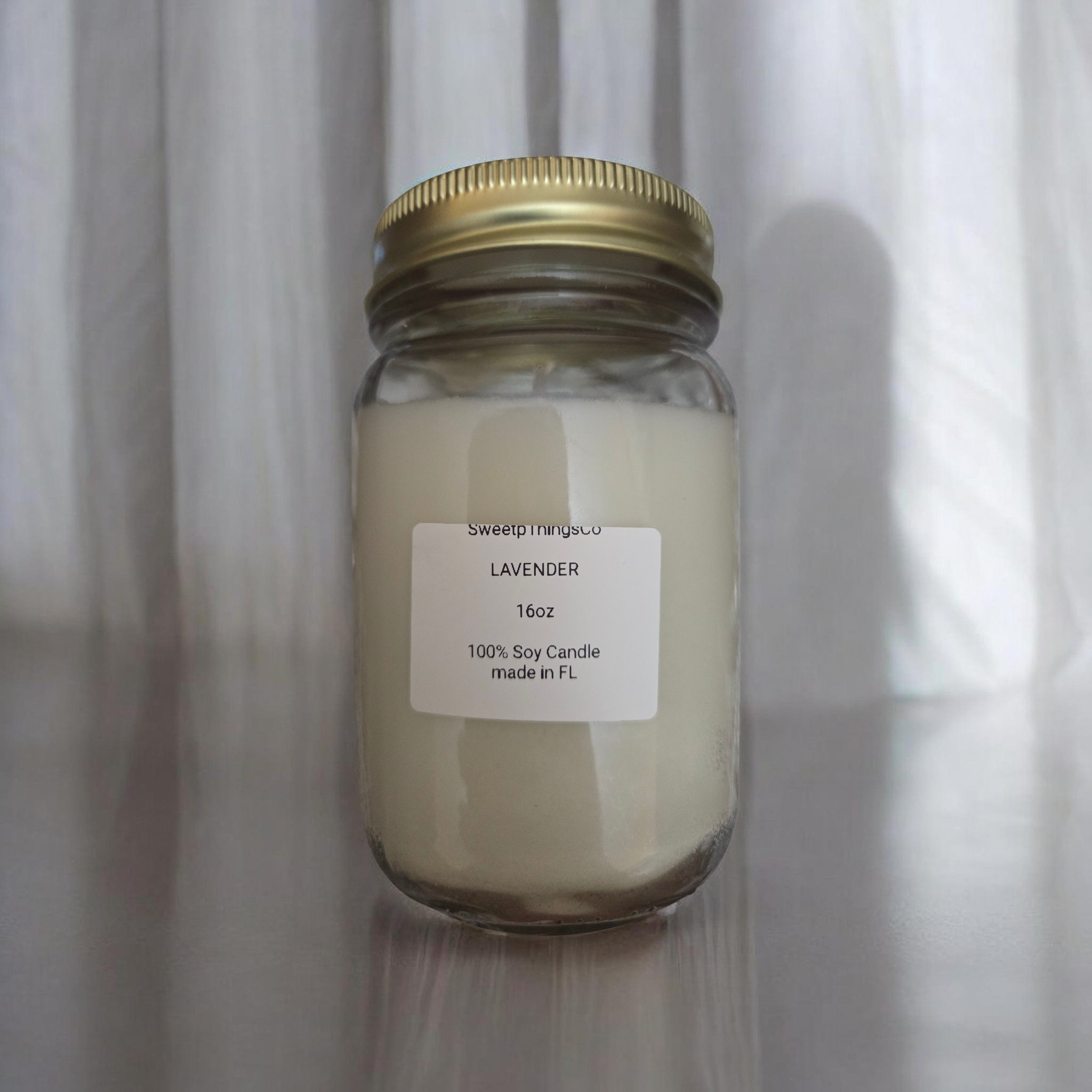 16oz Lavender Soy Wax Candle (1-lb) Glass Jar