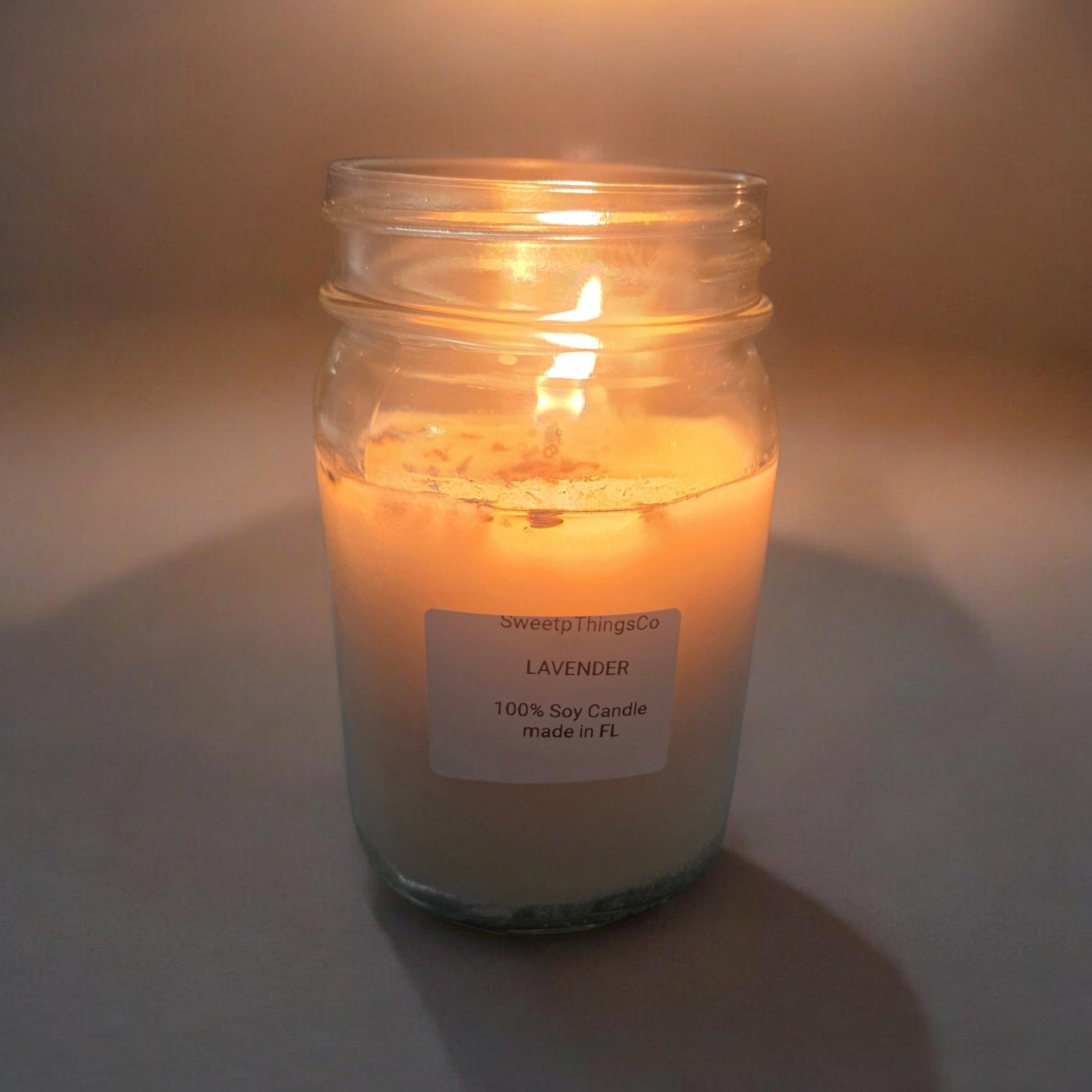 16oz Lavender Soy Wax Candle (1-lb) Glass Jar