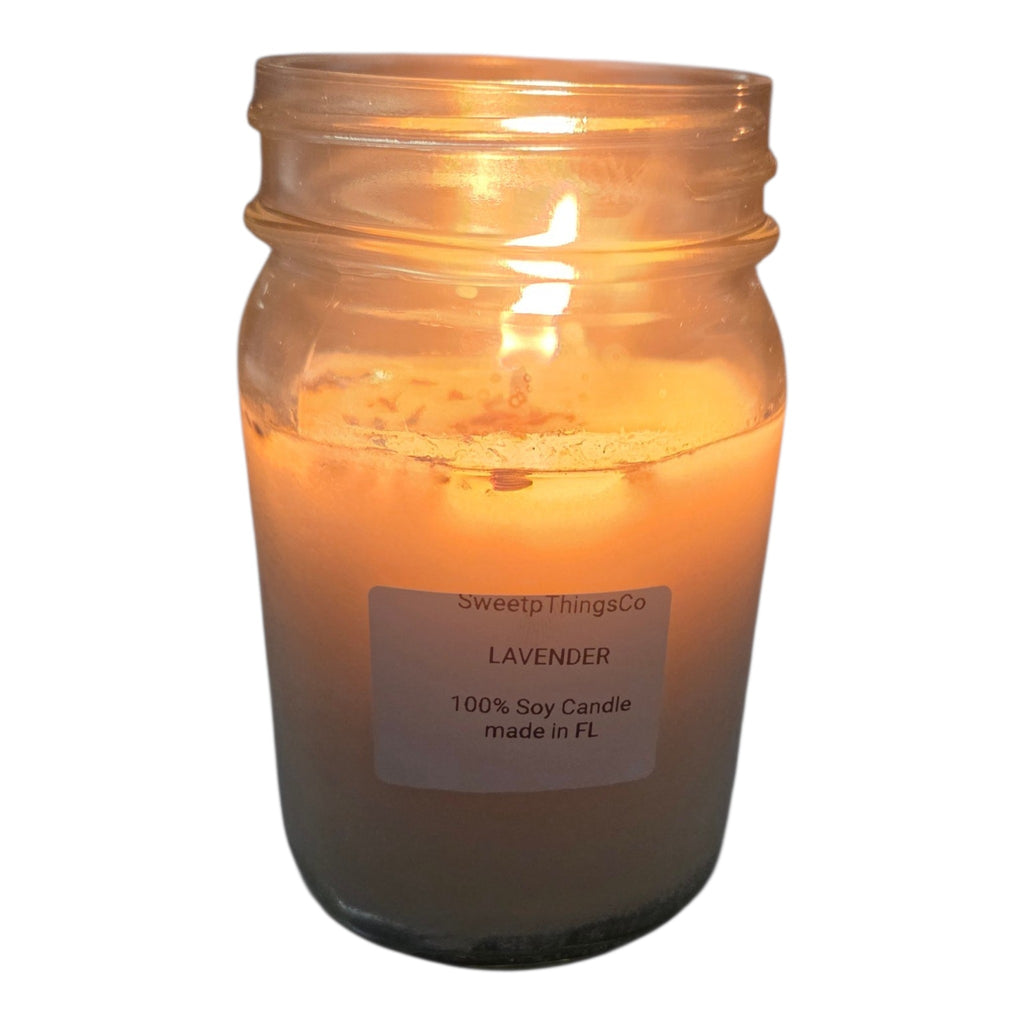 16oz Lavender Soy Wax Candle (1-lb) Glass Jar