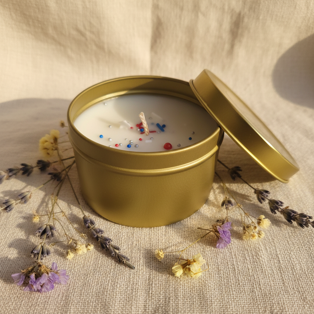 Soy Wax Candle on Linen