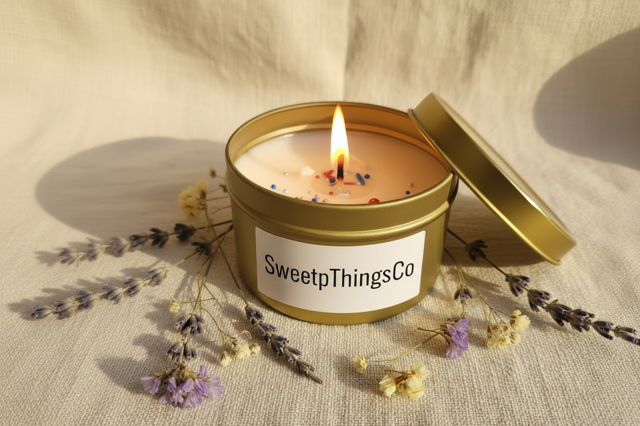 Tin Candle with Label 3